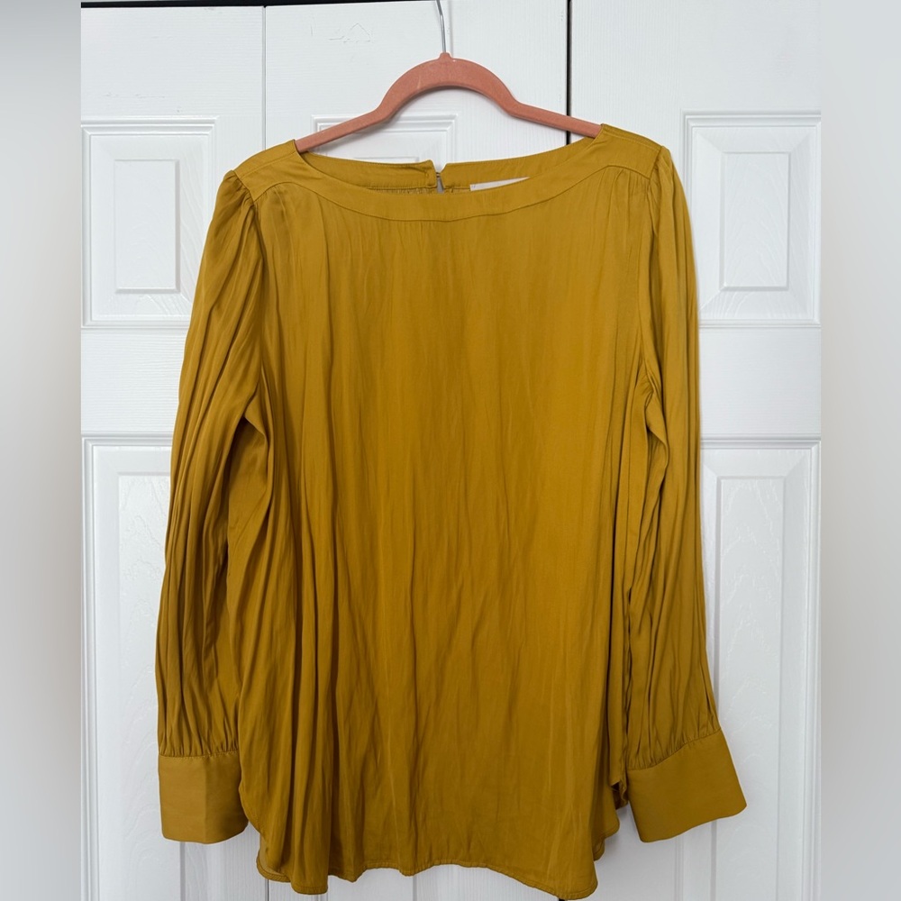 LOFT Mustard Yellow Blouse, Size large